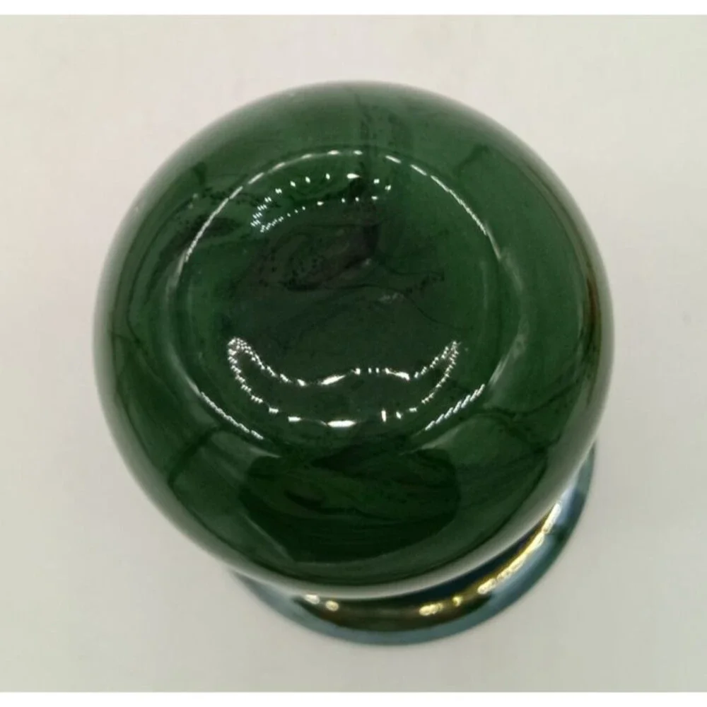 Anthropologie Bolla Borosilicate Green Glass Swirl 2 in 1  Candleholder Vase 6